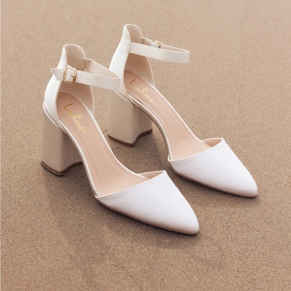Ellarose Ivory Satin Ankle Strap Heels - Never Been Worn - Picture 3 of 3
